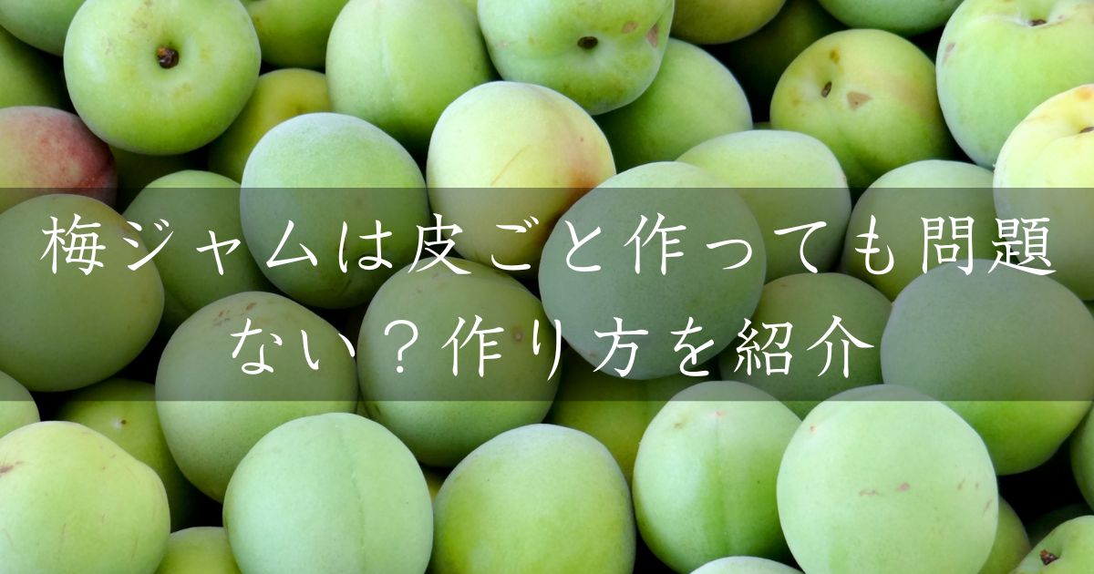 梅ジャムは皮ごと作っても問題ない？作り方を紹介