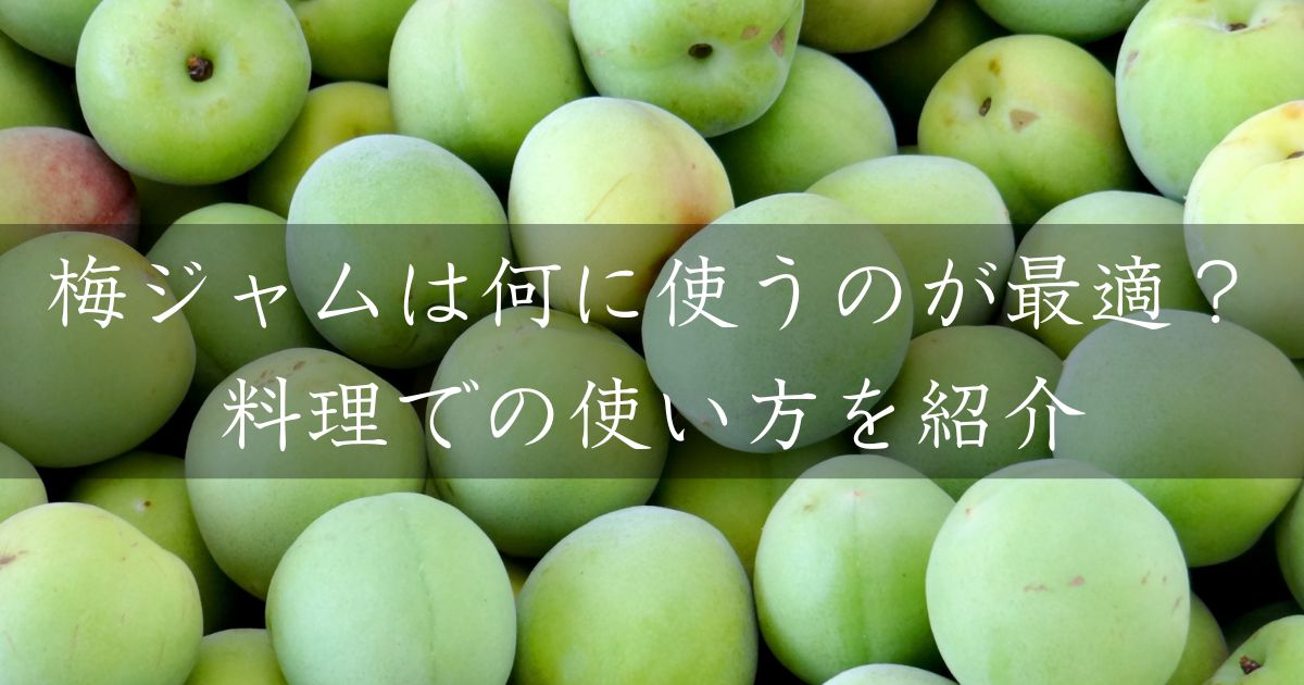 梅ジャムは何に使うのが最適？料理での使い方を紹介