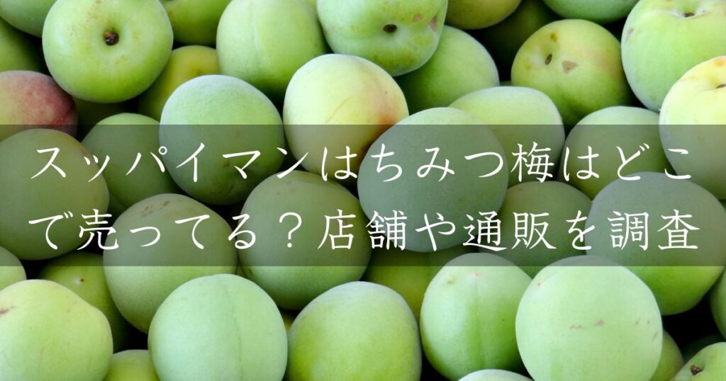 スッパイマンはちみつ梅はどこで売ってる？店舗や通販を調査